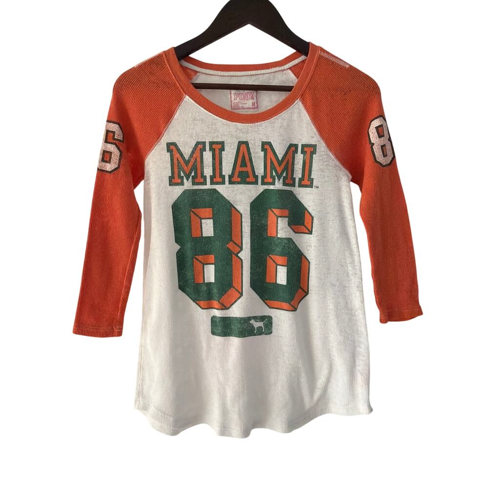 Pink victorias secret University of Miami top size M a
